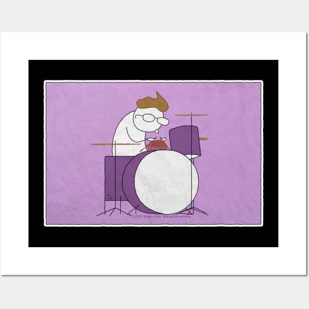 Knitting Drummer Wall Art by RyanJGillComics